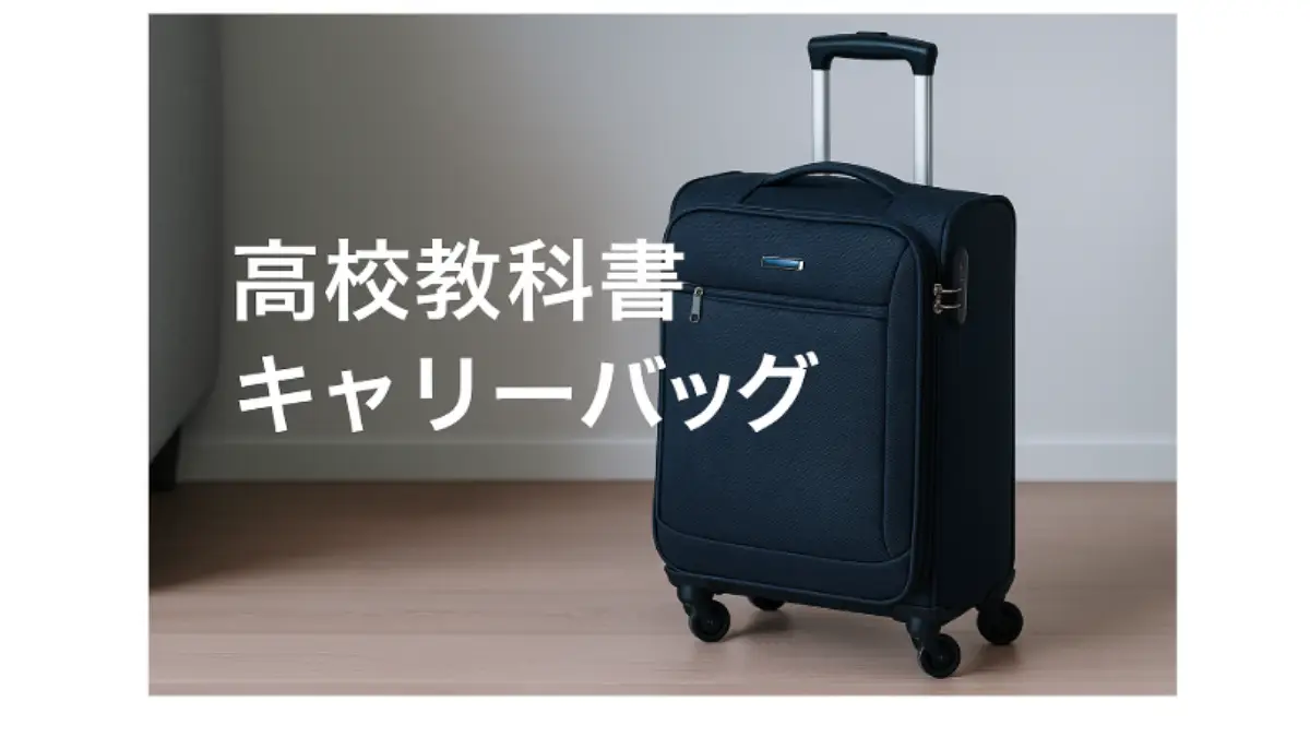 高校教科書をキャリーバッグに入れて運ぶシーンのイメージ写真