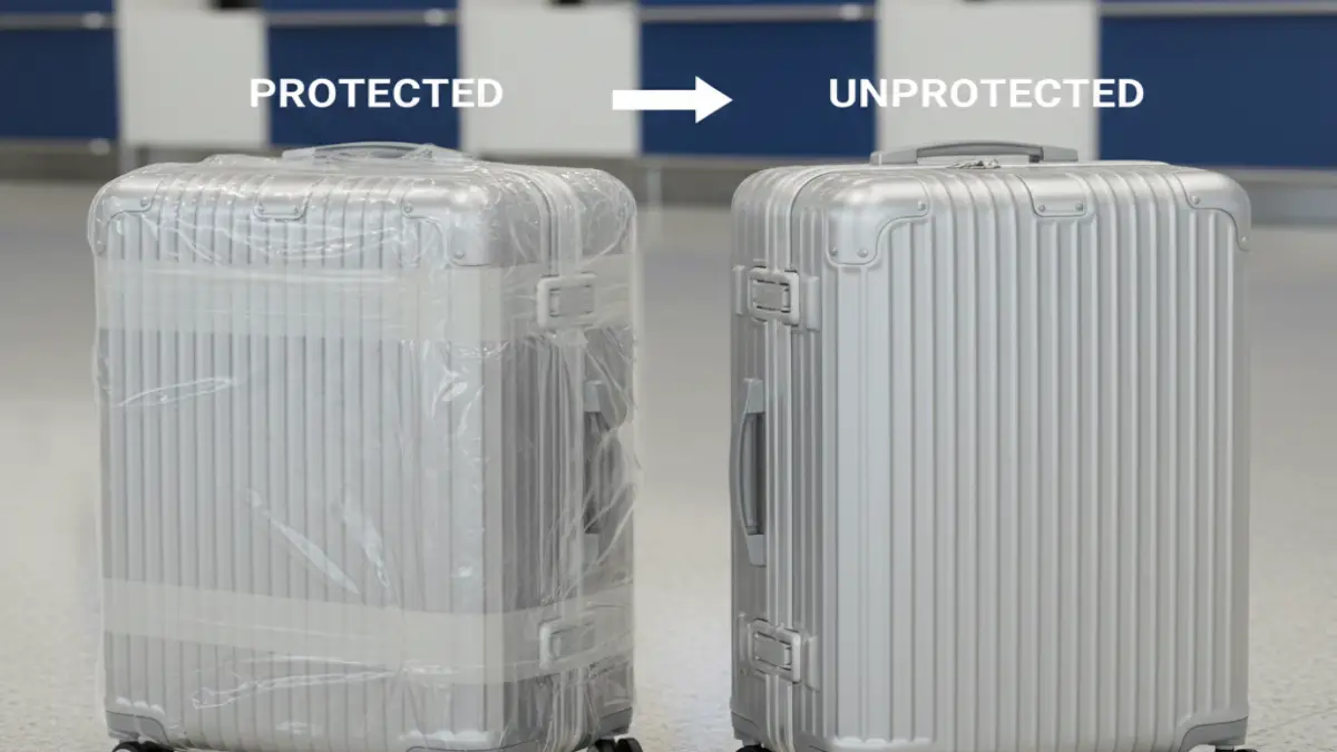 キャリーケース ケープの有無を比較して必要か不要か判断するイメージ