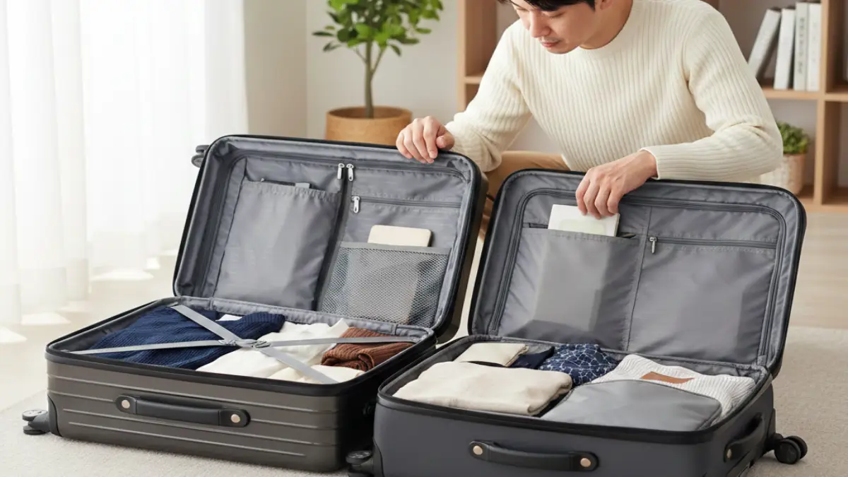 キャリーケース チャックじゃない / ファスナーじゃないは即フレーム式で安心