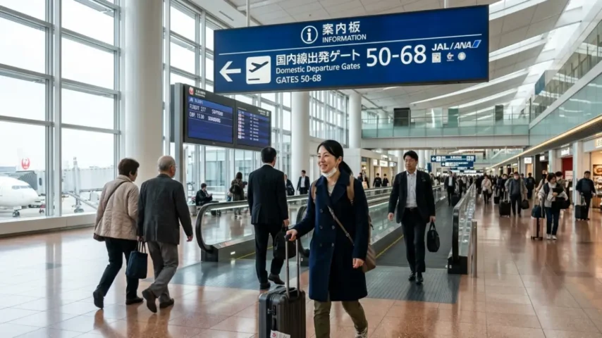 羽田空港ターミナル別のお土産売り場と移動イメージ