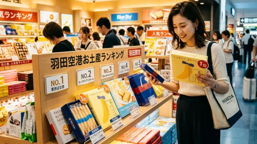 羽田空港お土産ランキング最新 人気商品を比較する様子