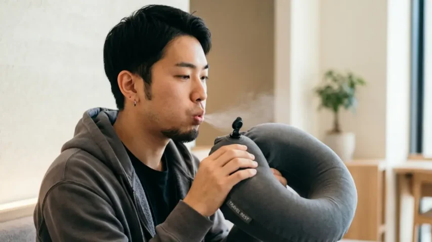 マーナ ネックピロー 膨らませ方 コツ