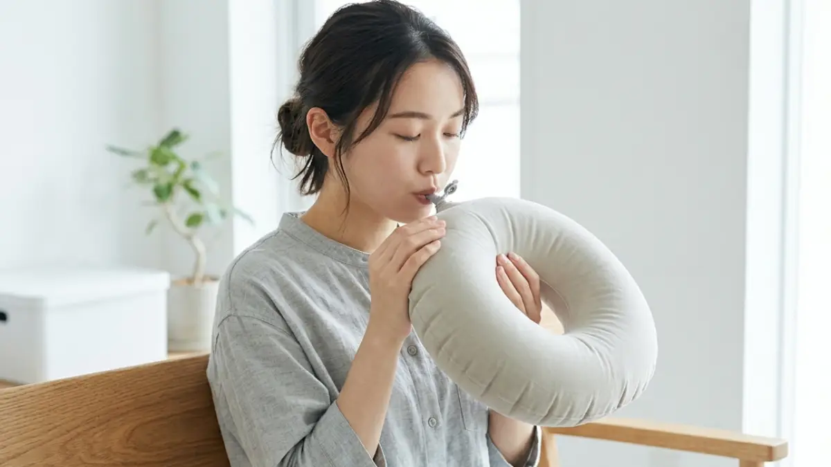 無印 ネックピロー 膨らませ方 使い方