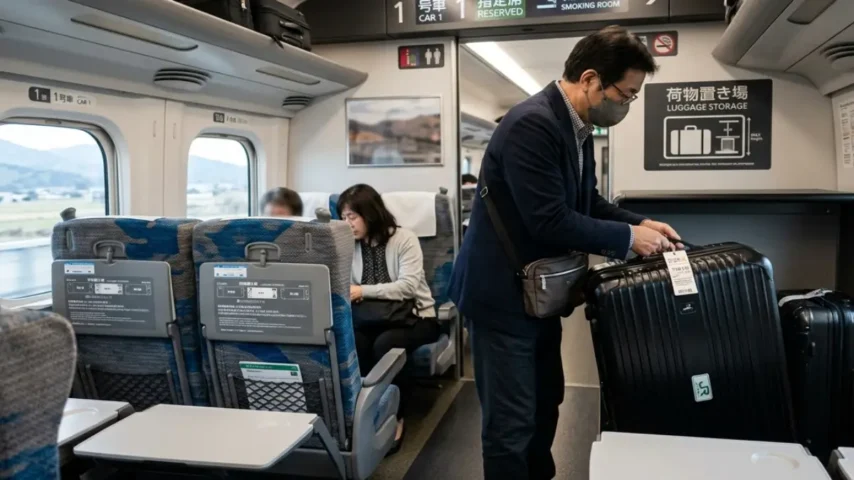 キャリー ケース 電車 新幹線 荷物置き場のイメージ