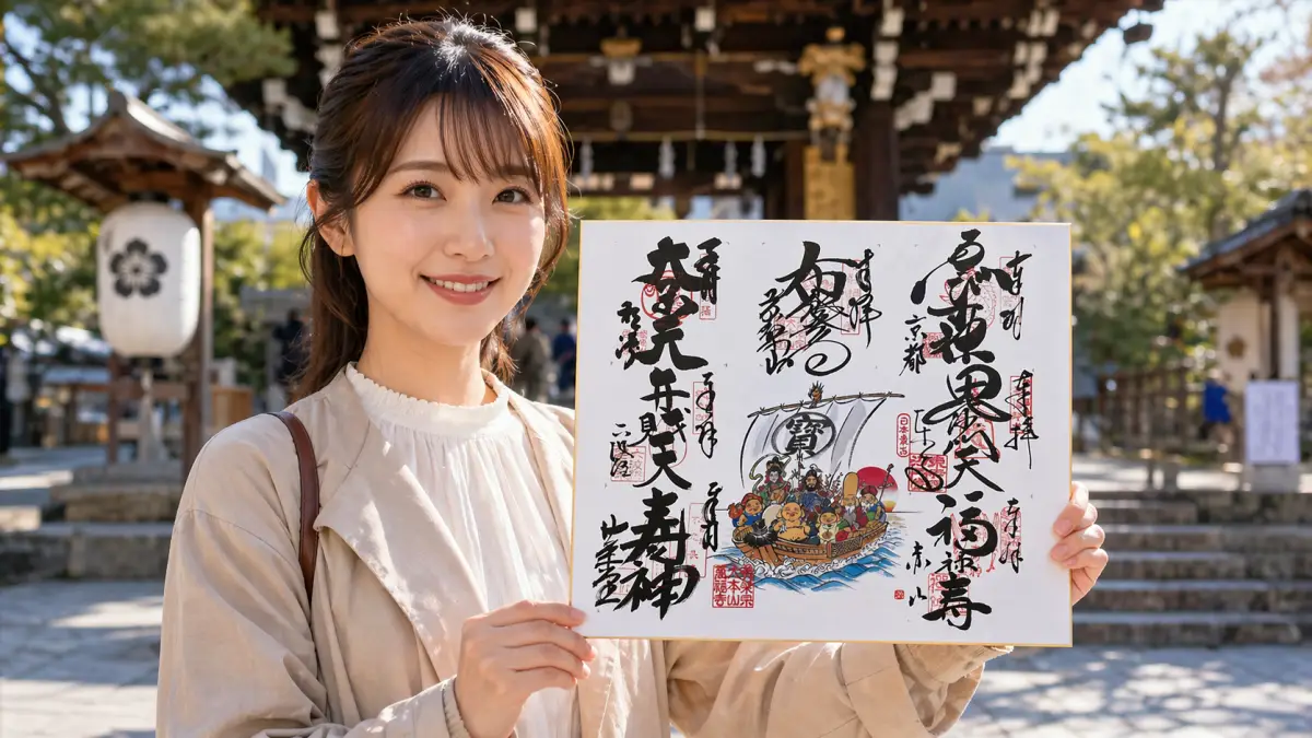 京都七福神 巡り色紙どこで買うまとめに使う完成後の画像