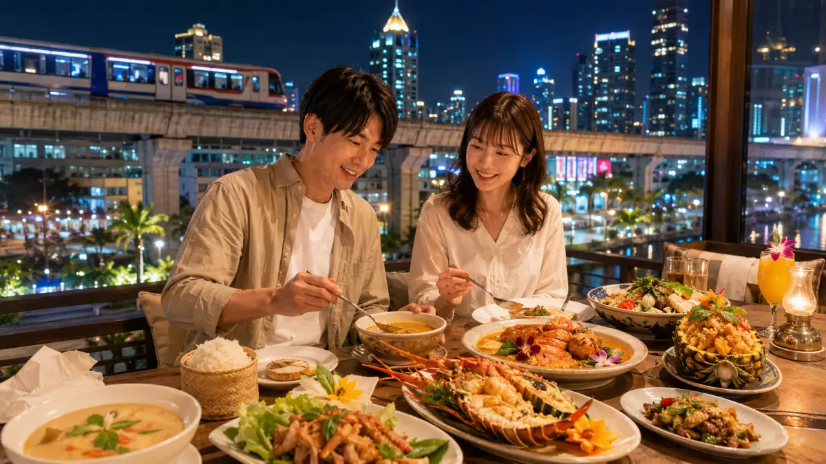 タイバンコクレストラン選びのまとめ タイバンコクレストランを目的別に選び日本人旅行者が食事を楽しむ様子
