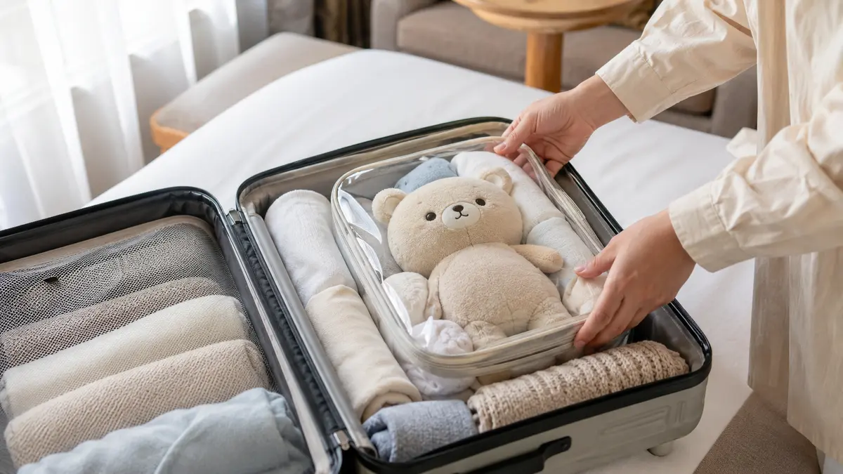ぬいぐるみを潰さず旅行に持っていく方法|スーツケース収納のコツ